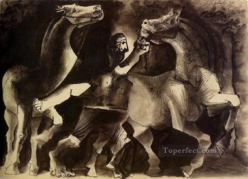 馬と人々 1939年 パブロ・ピカソ Oil Paintings